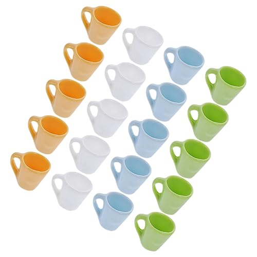 CHICAMPERA 20 Stück Mini-Tasse Winzige Tassen Puppenhausdekor Kleiner Becher Mini-Becher Miniatur Kleine Kaffeetassen Mini-wasserbecher Mini-hausmilchbecher Puppenhauszubehör Harz von CHICAMPERA