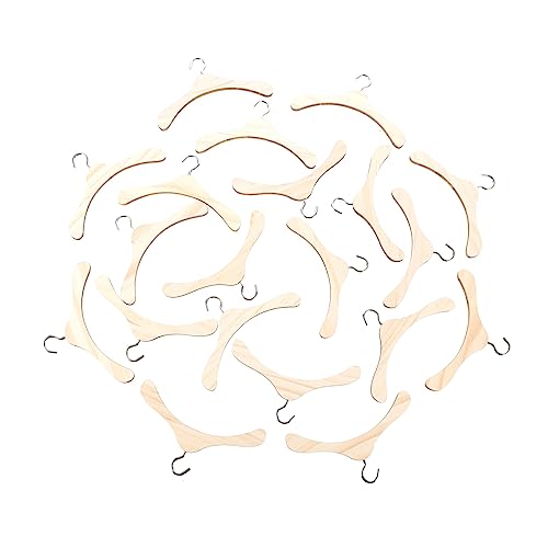 CHICAMPERA 20 Stück Puppen-Accessoire-aufhänger -kleiderbügel Puppenhäuser Für Mein Leben Puppenzubehör Babypuppen Mini-puppenhemden Babyspielzeug Puppenhalter Light Brown Hölzern von CHICAMPERA
