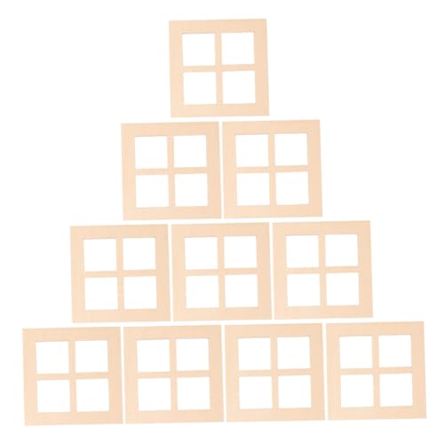 CHICAMPERA 20 Stück Teiliges Miniatur Puppenhausfenster aus Holz DIY Fensterrahmen für Puppenhaus Deko Kreative Mini Fenster für Haus Deko Basteln Garten und Büro Zubehör von CHICAMPERA