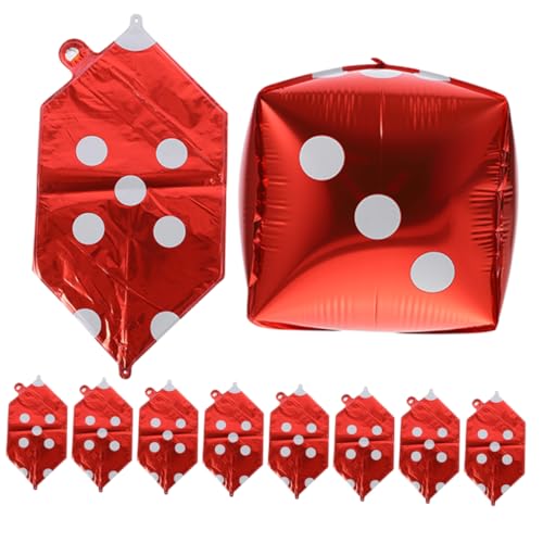 CHICAMPERA 20 Stück Würfel Aluminium Folienballons Themen Dekoration für Partys Hochzeiten und Veranstaltungen Leicht und Langlebig für Würfelspiele und Festliche Anlässe von CHICAMPERA