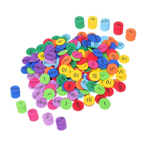 CHICAMPERA 200 Stück Denkspiel Mathe-Zähler für Grundschüler Mathematikbedarf für die Grundschule Mathezähler für Platzwertscheiben Platzwert-Zählchips Eva von CHICAMPERA