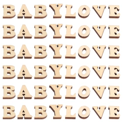 CHICAMPERA 200 Stück Gemischte Englische Holzbuchstaben Zum Basteln 15 Mm Unbemalte Holzalphabet-Chips Bastelbuchstaben Für Die Heimdekoration von CHICAMPERA
