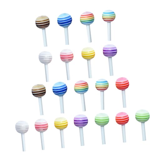 CHICAMPERA 25 Stück Teiliges Miniatur Lollipop Modell Farbige Realistische Deko für Leichte Figuren als Puppenhaus Zubehör Zufällige Farbe Zufällige Farbe von CHICAMPERA