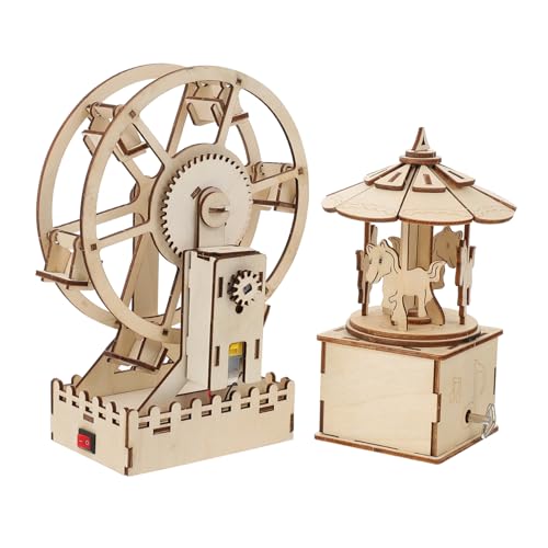 CHICAMPERA 2Sätze Wissenschaftliches Holzpuzzlespielzeug für DIY Konstruktionsspielzeug zur Kognitiver Fähigkeiten und Kreativen Denkens Verarbeitung von CHICAMPERA