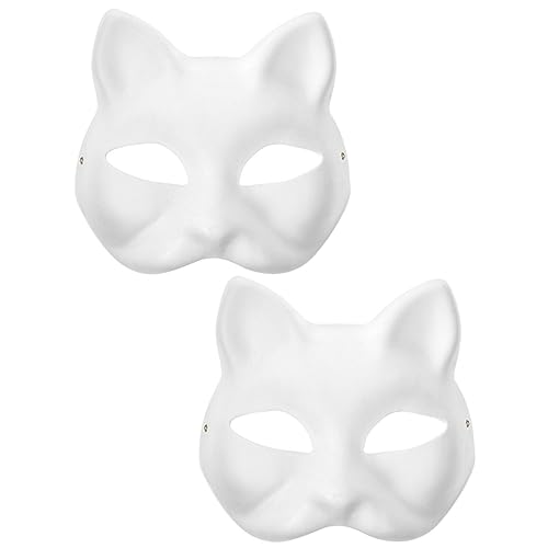 CHICAMPERA 2Stücke DIY Leere Katzenmaske Unbemalt Handbemalbare Papiermaske Für Halloween Karneval Und Cosplay Kreative Requisite Für Erwachsene Für Maskerade CHICAMPERA 2Stücke DIY Leere Katzenmaske Unbemalt Handbemalbare Papiermaske Für Halloween Karneval Und Cosplay Kreative Requisite Für Erwachsene Für Maskerade von CHICAMPERA