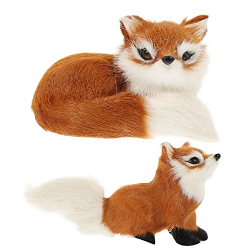 CHICAMPERA 2Stücke Imitation Plüschfüchse Realistische Tierfiguren für Kreative Gartendekoration und Schreibtischverzierungen Kinderspielzeug und Fotorequisiten CHICAMPERA 2Stücke Imitation Plüschfüchse Realistische Tierfiguren für Kreative Gartendekoration und Schreibtischverzierungen Kinderspielzeug und Fotorequisiten von CHICAMPERA