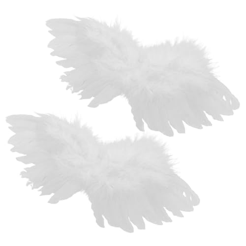 CHICAMPERA 2Stücke Miniatur Engelsflügel für Puppen Weiße Dekorative Flügel für DIY Projekte für Puppendekoration Vielseitige Requisiten für Kunsthandwerk und Kreative Gestaltungen von CHICAMPERA