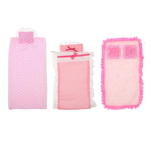 CHICAMPERA 3 Sätze Puppenhausminiaturen Realistisches Puppenhauszubehör Pink von CHICAMPERA
