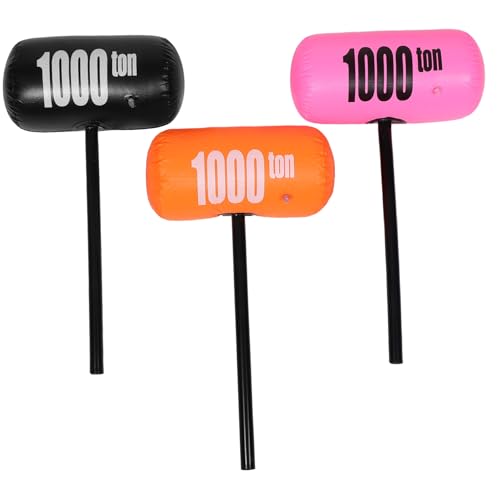 CHICAMPERA 3 Stück Aufblasbarer Spielzeughammer für Outdoor Spiele aufblasbare Spielzeuge Sprenghammer riesiger aufblasbarer Hammer Plastik von CHICAMPERA