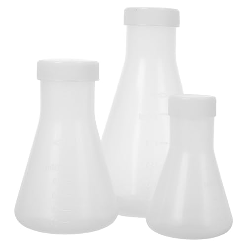 CHICAMPERA 3 Stück Flaschenspielzeug Für Wissenschaftsflasche Aus Kunststoff Kunststoff-wissenschaftsbecher Kleines Becher Kleiner Messbecher Laborflasche Aus Glas Weiß Plastik von CHICAMPERA