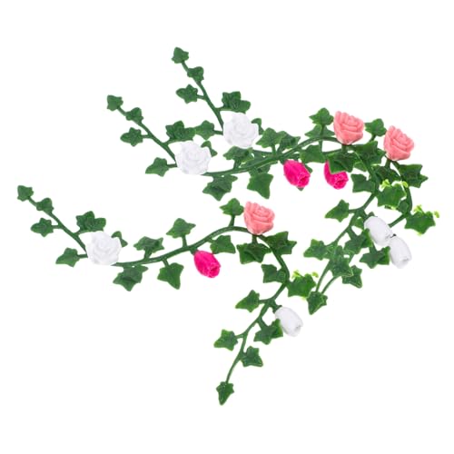CHICAMPERA 3 Stück Mini -Gartenmodell Reben Blumen Puppenhaus-Miniaturen Mini-Landschaftsmodell Mini -Hausdekoration Spielzeugtischzubehör dekorative Landschaftsblume Mini-Modellblume PVC von CHICAMPERA
