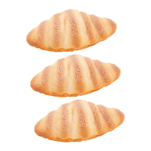 CHICAMPERA 3 Stück Künstliches Croissant Realistisches Fake Brot Zur Präsentation Robustes Material Mit Realistischer Textur Für Bäckerei Dekoration Und Fotografie von CHICAMPERA