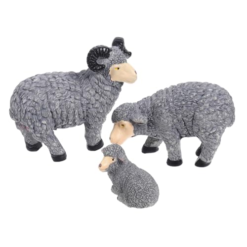 CHICAMPERA 3 Stück Simulierte Schaf Und Ziegenmodellfiguren Für Den Außenbereich Tischdekoration Schafdekor Gartenschafstatuen Dekorative Mini Ziegendekore Kleine Ziegendekor von CHICAMPERA