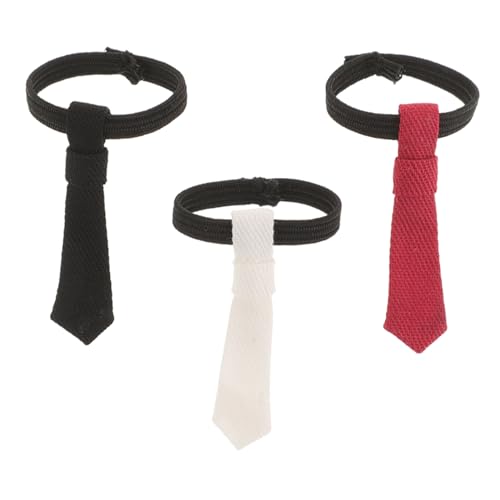 CHICAMPERA 3 Stück Teiliges Miniatur Puppen Krawatten für Maßstab DIY Puppen Outfits Zubehör und Rot Elegante Krawatten für Puppenhaus Accessoires von CHICAMPERA
