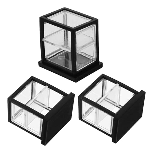 CHICAMPERA 3 Stück Transparente Vitrine Miniatur für winzig realistisch klein Anzeige Schaufenster minikühlschrank tortendeko Einschulung Puppenhausmöbel Mini-Ladenschrank Acryl Schwarz CHICAMPERA 3 Stück Transparente Vitrine Miniatur für winzig realistisch klein Anzeige Schaufenster minikühlschrank tortendeko Einschulung Puppenhausmöbel Mini-Ladenschrank Acryl Schwarz von CHICAMPERA