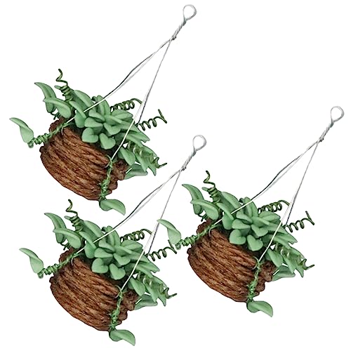 CHICAMPERA 3stücke Miniatur Blumentöpfe Dekorative Pflanze Für Puppenhaus Und Mikro-landschaften Hochwertige Resin-deko Für Kleine Räume Für -zubehör Und Miniaturmöbel von CHICAMPERA