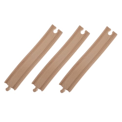 CHICAMPERA 3Stücke Teiliges Holzbahn Zubehör für Kreative Zugspiele Biegsame Gleise für Kompatibel mit Holzspielzeug Eisenbahnen zum Erweitern von Spielstrecken und Förderlich von CHICAMPERA