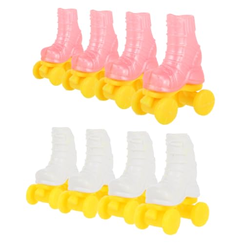 CHICAMPERA 4paare Rollschuhe Für Puppen Niedliche Rad Eislaufschuhe Für Puppenbedarf Und Dekoration Für Innen Und Außenspaß von CHICAMPERA