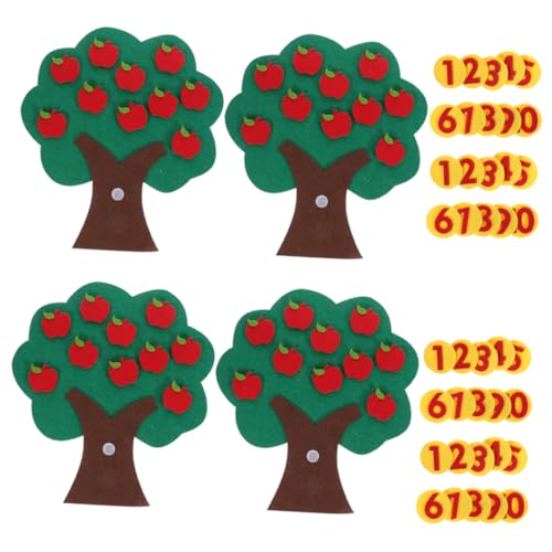 CHICAMPERA 4 Sätze Filzspielzeug Kindergarten Erzieher Non-Woven Früherziehung gefühlte Äpfel Teufelsbaum gefühlter Baum Nicht gewebt von CHICAMPERA