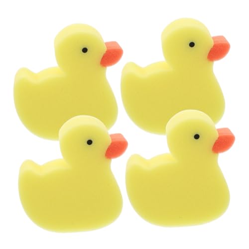 CHICAMPERA 4 Stück Badebürste Mit Kleiner Gelber Ente Peeling-körperpeeling Duschwäscher Für Den Körper Badeschwämme Badewäscher Für Den Körper Schwamm Yellow von CHICAMPERA