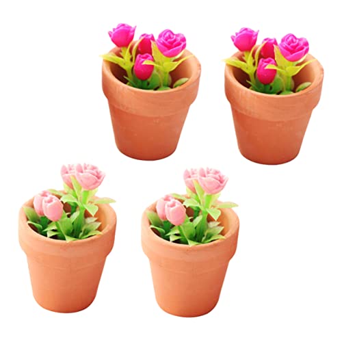 CHICAMPERA 4 Stück Blumen Töpfe Künstliche Pflanzen für Puppenhaus Rosa und Dekorative Accessoires für DIY Garten und Puppenhausgestaltung CHICAMPERA 4 Stück Blumen Töpfe Künstliche Pflanzen für Puppenhaus Rosa und Dekorative Accessoires für DIY Garten und Puppenhausgestaltung von CHICAMPERA