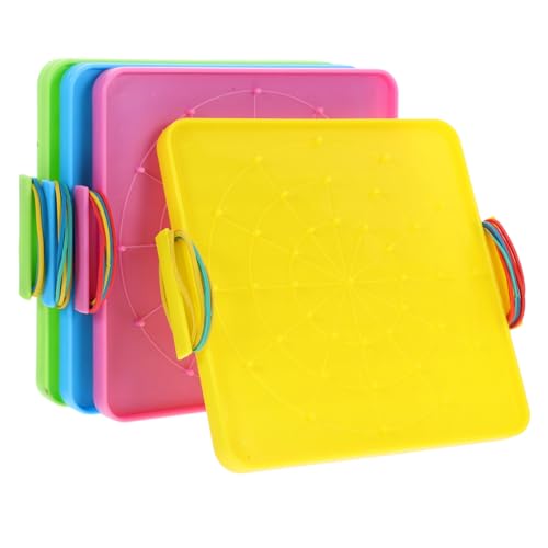 CHICAMPERA 4 Stück Doppelseitige Geoboards mit Gummibändern Pädagogisches für Mathematische Bildung für Gruppenaktivitäten und Kreative Lernspiele im Klassenzimmer CHICAMPERA 4 Stück Doppelseitige Geoboards mit Gummibändern Pädagogisches für Mathematische Bildung für Gruppenaktivitäten und Kreative Lernspiele im Klassenzimmer von CHICAMPERA