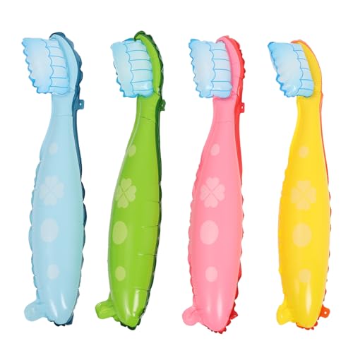 CHICAMPERA 4 Stück Große Zahnbürsten Luftballons Set Bunte Party Dekorationen für Kindergeburtstage Vielseitige Deko für Feiern Lustige und Verspielte Ballons Gelb Blau und Grün von CHICAMPERA