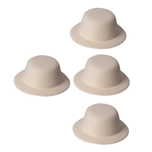 CHICAMPERA 4 Stück Hut Embryo Kleiner Zylinder Party Kopfbedeckung Weiß Damen Mini Bastelhüte Dekorative Hochzeitshüte Für Frauen Hüte Für Frauen Modisches Accessoire Glatze Formelle Hüte von CHICAMPERA
