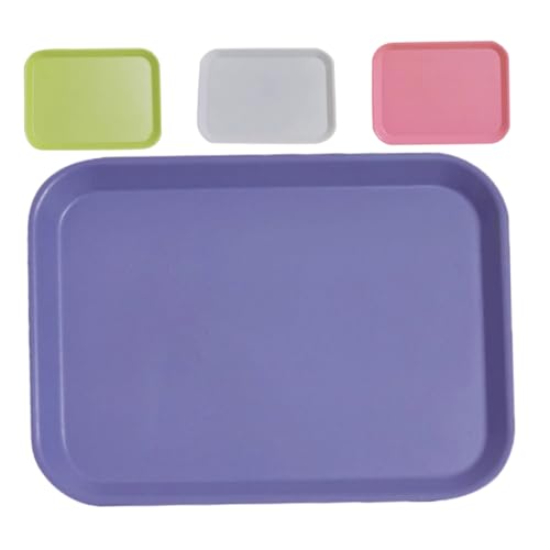 CHICAMPERA 4 Stück Mini-Tablett Puppenhaus-Miniaturartikel Puppenhausdekoration Mini-Puppenhauszubehör Miniteller für Puppen Puppenstubenmöbel Puppenhaus-Essenstabletts Legierung von CHICAMPERA