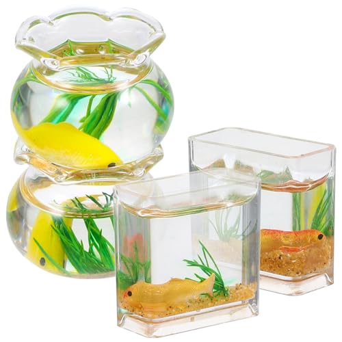 CHICAMPERA 4 Stück Miniatur Fischglas Pack Koi Aquarium für Puppenhaus Tischdeko Realistische Miniatur Fischtanks für Garten und Wohnaccessoires Zufällige Farbe Zufällige Farbe CHICAMPERA 4 Stück Miniatur Fischglas Pack Koi Aquarium für Puppenhaus Tischdeko Realistische Miniatur Fischtanks für Garten und Wohnaccessoires Zufällige Farbe Zufällige Farbe von CHICAMPERA