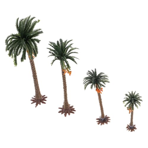 CHICAMPERA 4 Stück Miniatur Kokospalmen Modell Teilig Landschaftsbau Sandtisch Dekoration für Sandtisch Mikro Landschaften und Architekturmodelle von CHICAMPERA