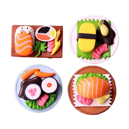 CHICAMPERA 4 Stück Miniatur Sushi Deko Realistische Lebensmittelmodelle für Kreative Tischdekoration für Zuhause für Sushi von CHICAMPERA