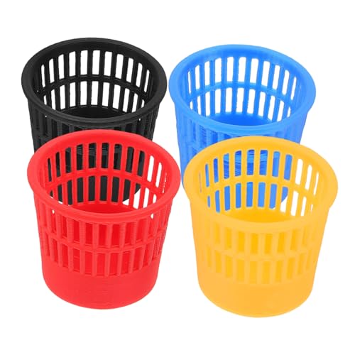 CHICAMPERA 4 Stück Miniaturisierte Mülleimer für Puppenhäuser Teiliges Blau Schwarz Rot und Orange Robuste und Detaillierte Spielzeugaccessoires für Mini Hausdekoration und Realistische von CHICAMPERA