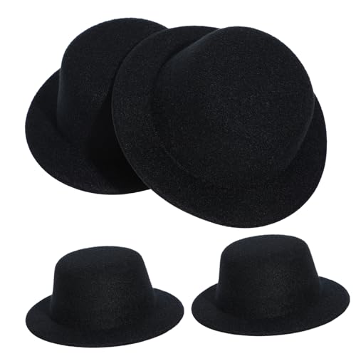 CHICAMPERA 4 Stück Mütze Embryo Kleiner Zylinder Seidenhaube Zum Schlafen Mützen Für Damen Modische Puppenmützen Haarnadelmütze Trucker Mütze Kleine Tops Hüte Mini Zylinder Haarspange Mini von CHICAMPERA