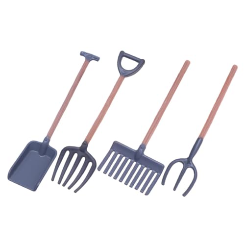 CHICAMPERA 4 Stück Simulierte Farmschaufel Miniatur Mini-Hausfiguren Mini-Gartenzubehör Puppenhaus-Gartenwerkzeug Realistische Mini -Hausdekoration Zubehör für Puppenstuben Plastik von CHICAMPERA