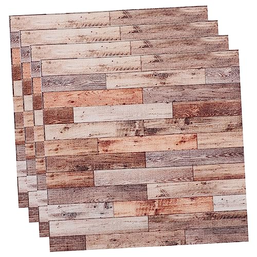 CHICAMPERA 4 Stück Simuliertes Holzkornboden Puppenhaus Bodenbelag Winziges Wohnkultur Mini- Mini -hausmöbel Miniatur-puppenhauszubehör Puppenhausboden Puppenhausböden PVC von CHICAMPERA