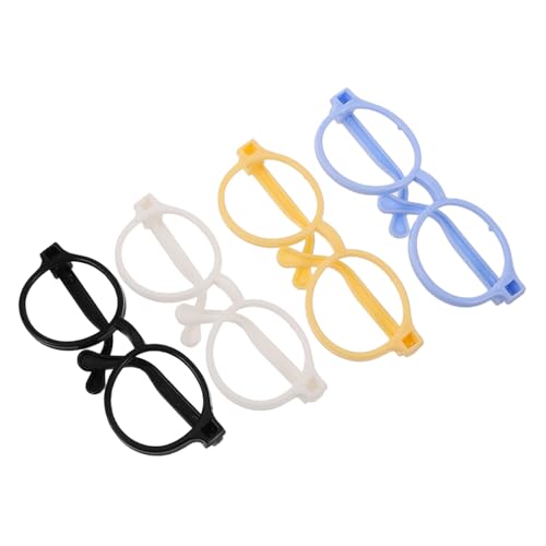 CHICAMPERA 4 Stück Spielzeugzubehör Puppenzubehör Aus Baumwolle Puppen Ankleidezubehör Mini Brillenrahmen Für Puppen Babyspielzeug Brillenrahmen Reborn Puppenzubehör Miniatur Dinge von CHICAMPERA
