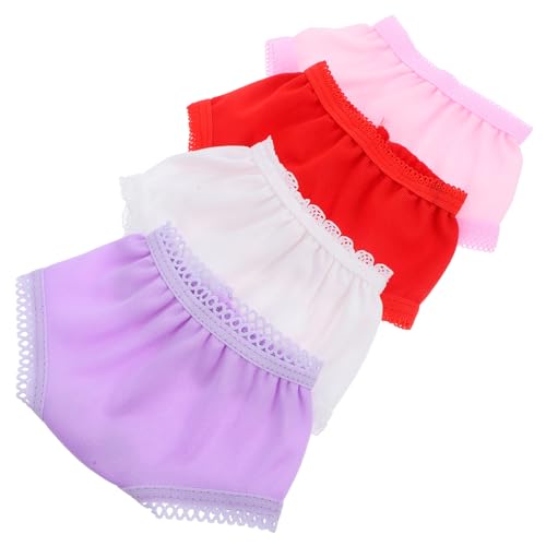 CHICAMPERA 4 Stück Teiliges Puppenunterwäsche Puppen Unterhosen Zufällige Weiß Rot und Zubehör für Rollenspiele und Puppenkleidung von CHICAMPERA