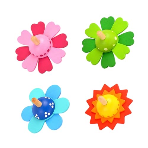 CHICAMPERA 4 Stück Teiliges Set Holzspielzeug Gyroskop für Lustige Blumenform Pädagogisches für Kreative zum Fördern von Motorik und Konzentration CHICAMPERA 4 Stück Teiliges Set Holzspielzeug Gyroskop für Lustige Blumenform Pädagogisches für Kreative zum Fördern von Motorik und Konzentration von CHICAMPERA