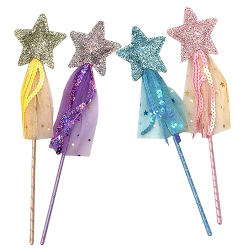 CHICAMPERA 4 Stück Teiliges Sternförmige Feenstäbe für Glitzernde Magiestäbe Leicht und Griffig für Geburtstage Kostümpartys Halloween und Bühnenauftritte CHICAMPERA 4 Stück Teiliges Sternförmige Feenstäbe für Glitzernde Magiestäbe Leicht und Griffig für Geburtstage Kostümpartys Halloween und Bühnenauftritte von CHICAMPERA