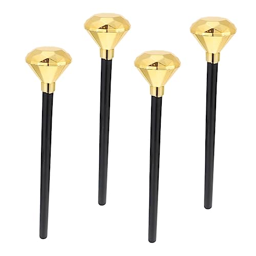 CHICAMPERA 4 Stück Zauberstab Dekorationen Stichworte Kostüm Rollenspiel-zepterspielzeug Halloween Kostüm Jungs Für Party Golden Plastik von CHICAMPERA