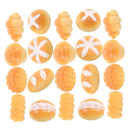 CHICAMPERA 40 Stück Teiliges Mini Brot Realistisch Gestaltete Harzfiguren Künstliche Brotdarstellung für Puppenhaus DIY Basteln Bäckerei Deko Lebensechte Miniatur Lebensmittel von CHICAMPERA