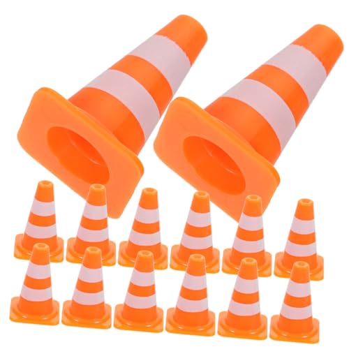 CHICAMPERA 40 Stück Teiliges Mini verkehrskegel spielset aus Kunststoff Bunte Baustellen verkehrsschilder und Absperrungen Pädagogisches Straßenschild zur Verkehrserziehung und Spielerischen von CHICAMPERA