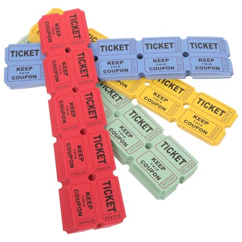 CHICAMPERA 400 Stück Raffle Tickets für Veranstaltungen Doppelte Rollenkarten Rot Blau Gelb und Grün Wiederverwendbare Tickets für Karneval Verlosungen und Feiern CHICAMPERA 400 Stück Raffle Tickets für Veranstaltungen Doppelte Rollenkarten Rot Blau Gelb und Grün Wiederverwendbare Tickets für Karneval Verlosungen und Feiern von CHICAMPERA