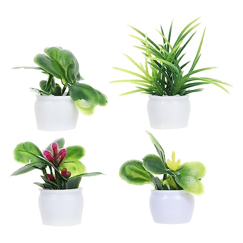 CHICAMPERA 4Stücke Mini Topfpflanzen Kunstpflanzen Dekoration für Puppenhaus Mini Bonsai Ornament für Landschaftsdesign Verzierungen für Innenräume und CHICAMPERA 4Stücke Mini Topfpflanzen Kunstpflanzen Dekoration für Puppenhaus Mini Bonsai Ornament für Landschaftsdesign Verzierungen für Innenräume und von CHICAMPERA