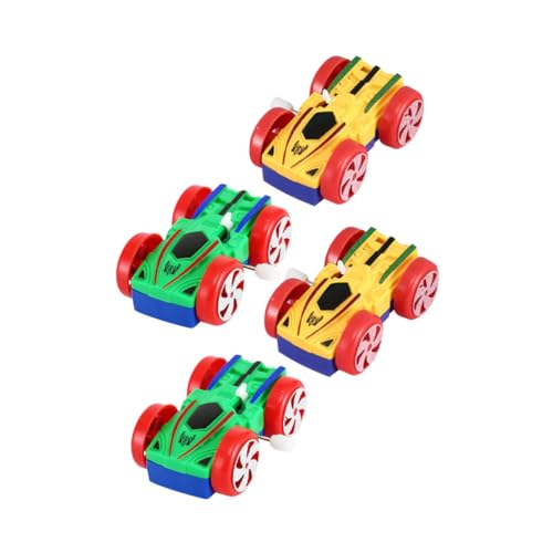 CHICAMPERA 4Stücke Teiliges Aufziehspielzeug Auto Cartoon Doppelseitiges für Farbenfrohes Design Energieeffizient und für Spaß von CHICAMPERA