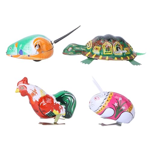 CHICAMPERA 4Stücke Teiliges Retro Aufziehspielzeug aus Eisenblech Tierspielzeug für Nostalgische REGT Kreativität und Bewegung CHICAMPERA 4Stücke Teiliges Retro Aufziehspielzeug aus Eisenblech Tierspielzeug für Nostalgische REGT Kreativität und Bewegung von CHICAMPERA