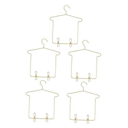CHICAMPERA 5 Sätze Miniatur Kleiderbügel für Puppen Hängeständer für Kleidung mit Clips für Puppenhaus und Accessoires Goldene Farbgebung CHICAMPERA 5 Sätze Miniatur Kleiderbügel für Puppen Hängeständer für Kleidung mit Clips für Puppenhaus und Accessoires Goldene Farbgebung von CHICAMPERA