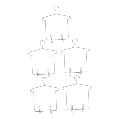 CHICAMPERA 5 Sätze Miniatur Kleiderbügel für Puppen Puppenbekleidung Aufhänger mit Clips für Puppenhaus Möbelaccessoires Silber Vielseitig für Outfits und Hosen CHICAMPERA 5 Sätze Miniatur Kleiderbügel für Puppen Puppenbekleidung Aufhänger mit Clips für Puppenhaus Möbelaccessoires Silber Vielseitig für Outfits und Hosen von CHICAMPERA