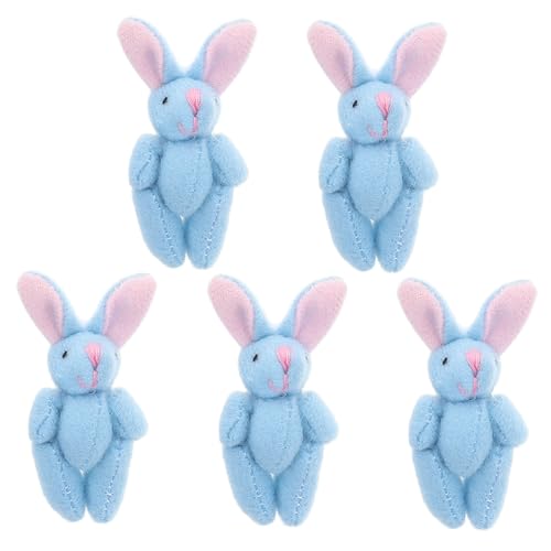 CHICAMPERA 5 Stück Gelenkkaninchen Dekorationen Kleintierplüsch Kleines Kaninchen Plüsch Partygeschenk Partydekorationen Häschenplüsch Kleine Plüschhasen Kurzer Plüsch Himmelblau von CHICAMPERA